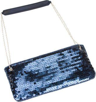 La Regale Sequins Designer Clutch handbag Purse- Color:: Midnight Blue