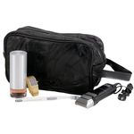 Gibou Leather Make Up Shaving Kit Traveling Bag Black