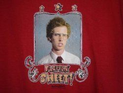Napoleon Dynamite Flipping Sweet T Shirt Red Size: Large