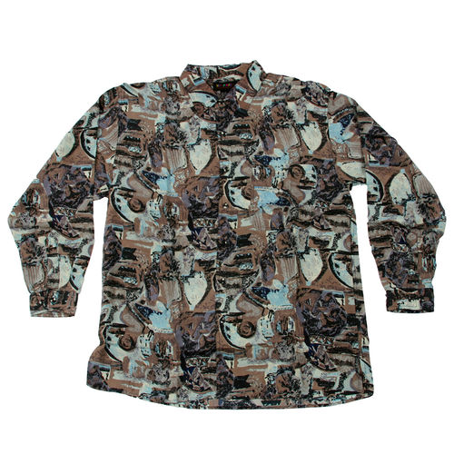Gibou Men's Silk Shirt- Size: Medium Multi