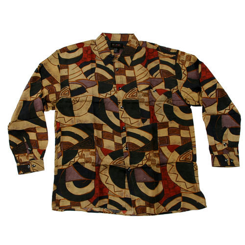 Gibou Men's Dress Casual Silk Shirts- Size: Small Multi