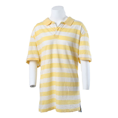 Club Room Polo Men's Yellow Striped Short Sleeve Shirt Size: XtraLarge