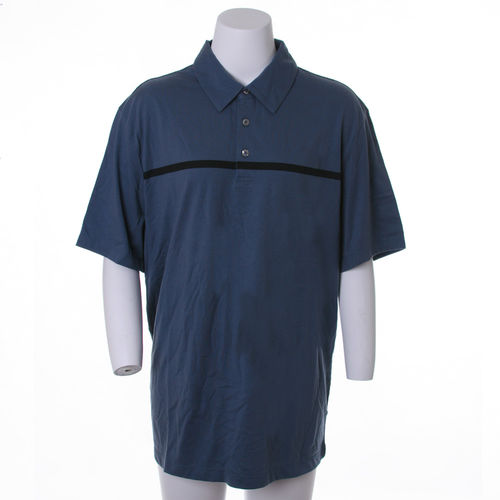 Alfani Dark Blue Short Sleeve Polo Men Shirt Size: Large