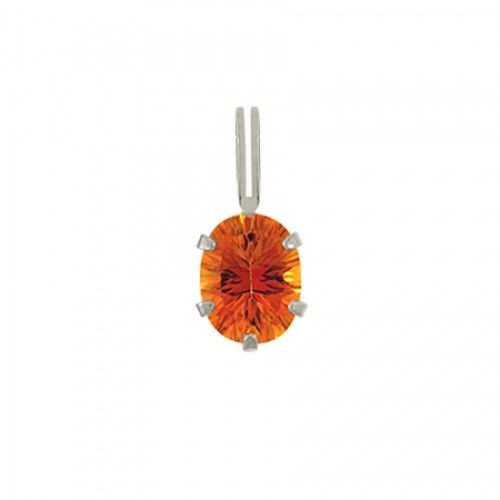 Sterling Silver Radiant Cut Oval Twilight Topaz Pendant