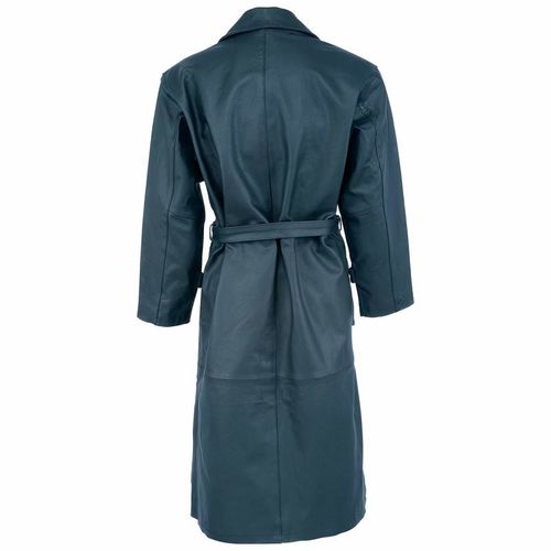 Rocky Mountain Hides&trade; Solid Genuine Cowhide Leather Trench Coat