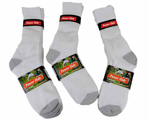 White Socks-Cotton Crew Socks Size 9-11 Case Pack 120
