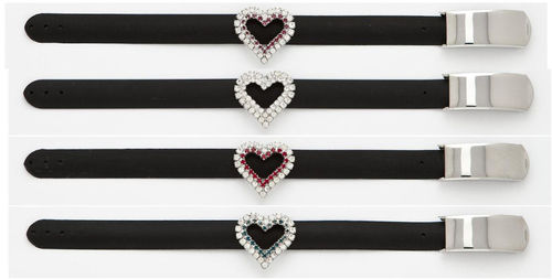 Crystal Bracelets w/Black Strap Case Pack 12