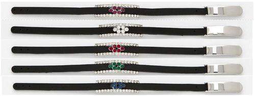 Austrian Crystal Bracelets w/Black Strap Case Pack 24