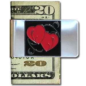Large Money Clip - Double Heart