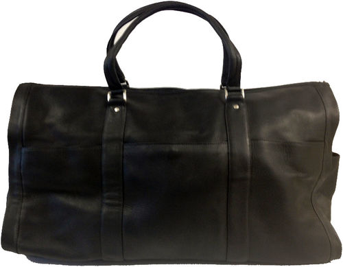 Marc Gold Black Leather Duffle / Suit Bag
