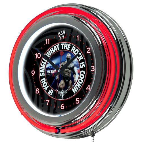 WWE The Rock Neon Clock - 14 inch Diameter