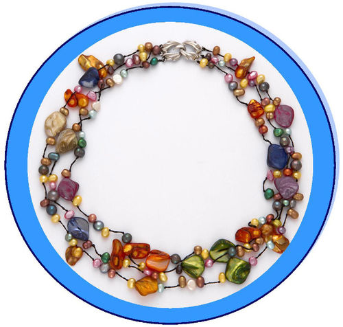 3 Strand Sea Shell Necklaces Case Pack 12