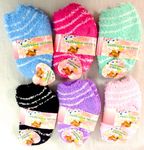 Girls' Fuzzy Socks Asst w/Stripes Case Pack 108