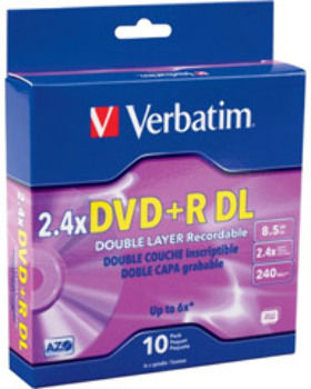 2.4x Double Layer DVD+R - 10 Pack