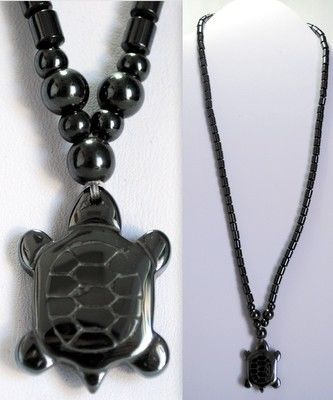 Magnetic Hematite Necklaces 17-18"" Turtle Pendant Case Pack 120