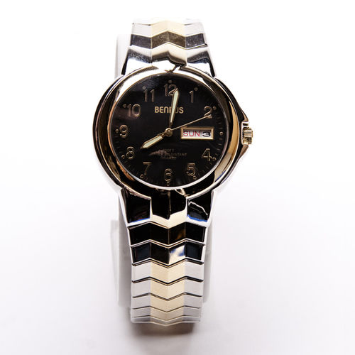 Silver And Gold Circular Men's Watch