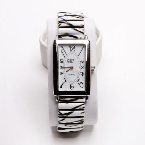 BLack And White Band Square Women's Watch