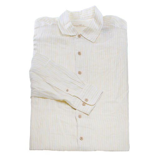 Tommy Bahama Academy Stripe 100% Linen Size Large Men's Shirt