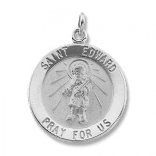 Sterling Silver St. Edward Religious Medal - the Confessor - 18.5mm