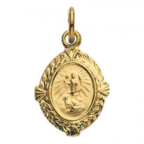14k Yellow Gold St. Raphael Religious Medal Saint of Travelers - 9mm