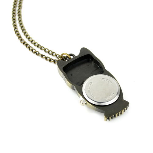 New Retro Necklace Pendant Watch Bronze Color Carvings