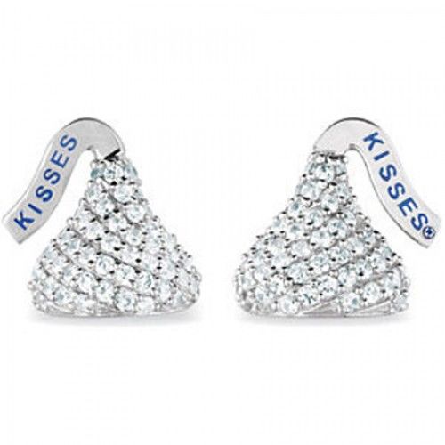 Cubic Zirconia Hershey'S Earrings in Sterling Silver - Post W/ Backs - Fine