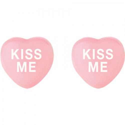 Kiss Me Heart Earrings in Sterling Silver - Friction Back - Women - Pleasing