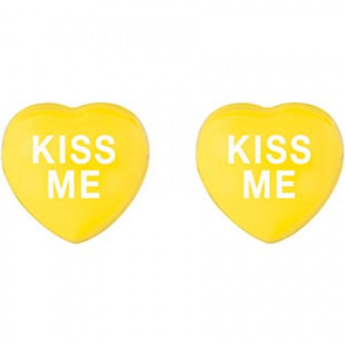 Kiss Me Heart Earrings in Sterling Silver - Butterfly Backs - Women - Ideal