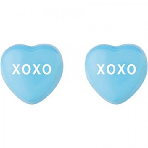 Xoxo Heart Earrings in Sterling Silver - Post W/ Back - Women - Glamorous