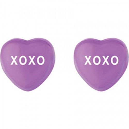 Xoxo Heart Earrings in Sterling Silver - Post W/ Backs - Women - Tantalizing