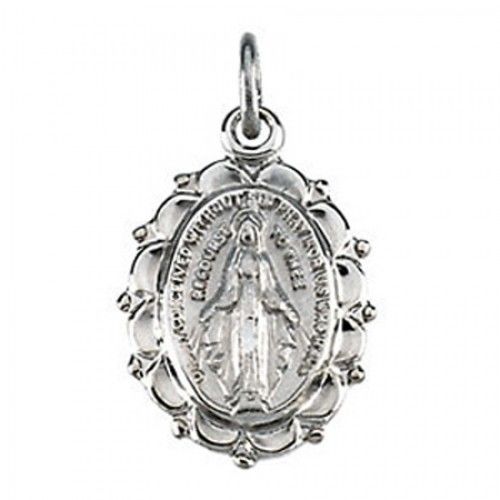 Sterling Silver Miraculous Religious Medal of Immaculate Conception