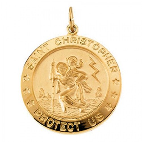 St. Christopher Religious Medal Patron Saint of Sailors W/ Round