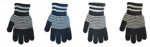 Mens Knit Winter Gloves Stripes Design Case Pack 144