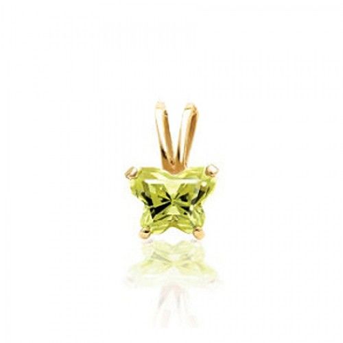 10k Yellow Gold August Birthstone Bfly Butterfly Pendant