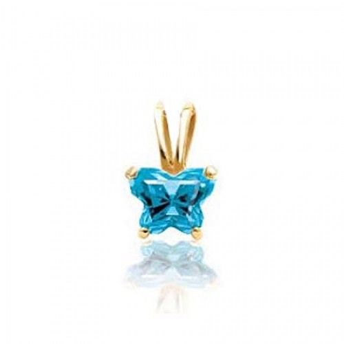 10k Yellow Gold December Birthstone Bfly Butterfly Pendant