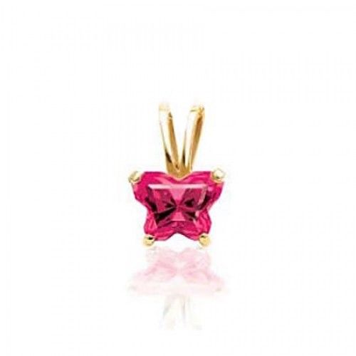 10k Yellow Gold July Birthstone Bfly Butterfly Pendant