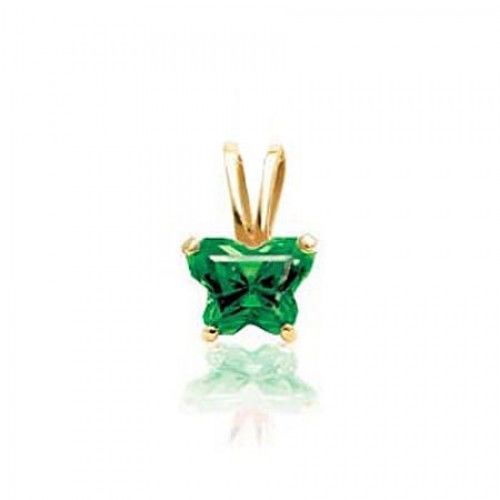10k Yellow Gold May Birthstone Bfly Butterfly Pendant