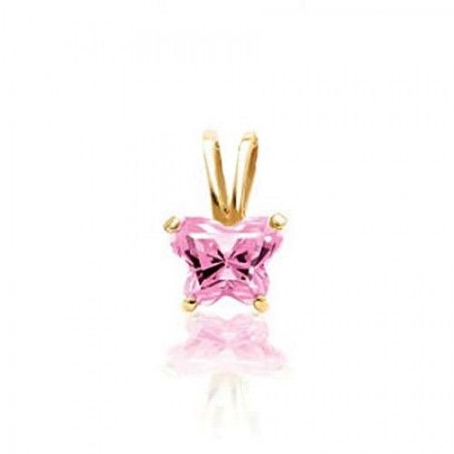 10k Yellow Gold October Birthstone Bfly Butterfly Pendant