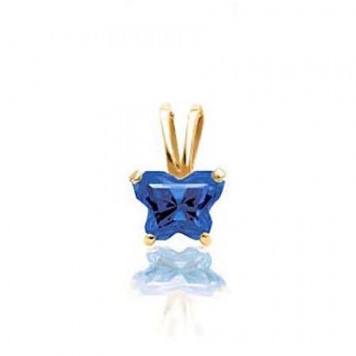 10k Yellow Gold September Birthstone Bfly Butterfly Pendant