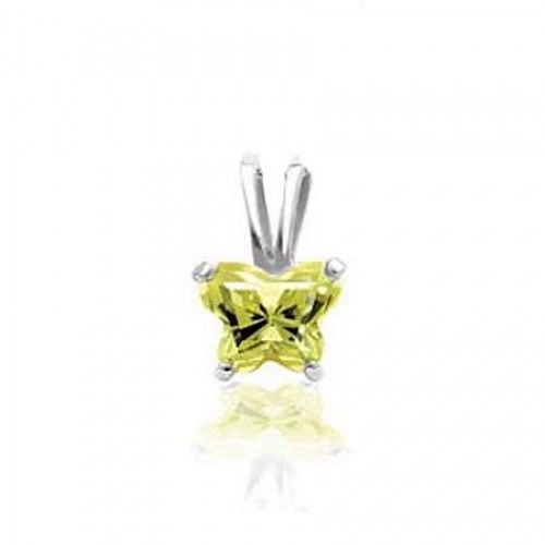10k White Gold August Birthstone Bfly Butterfly Pendant