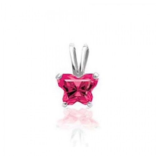 10k White Gold July Birthstone Bfly Butterfly Pendant