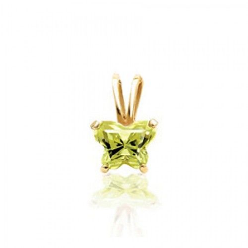 14k Yellow Gold August Birthstone Bfly Butterfly Pendant