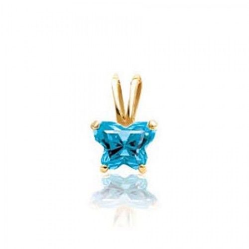 14k Yellow Gold December Birthstone Bfly Butterfly Pendant