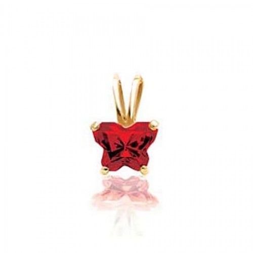 14k Yellow Gold January Birthstone Bfly Butterfly Pendant
