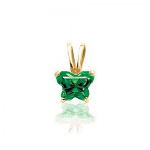 14k Yellow Gold May Birthstone Bfly Butterfly Pendant