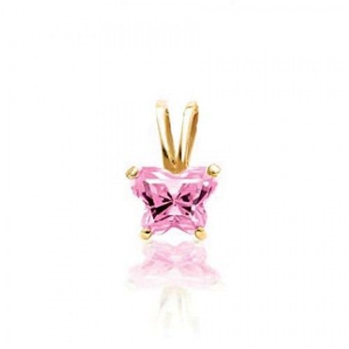 14k Yellow Gold October Birthstone Bfly Butterfly Pendant