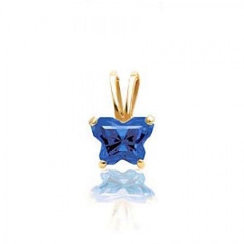 14k Yellow Gold September Birthstone Bfly Butterfly Pendant