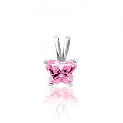 14k White Gold October Birthstone Bfly Butterfly Pendant