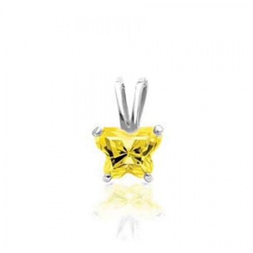 Sterling Silver November Birthstone Bfly Butterfly Pendant