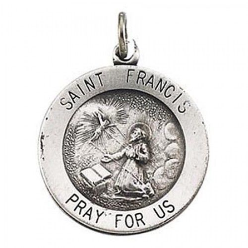 Sterling Silver Rd St. Francis Pend Religious Pendant Patron Saint of Italy